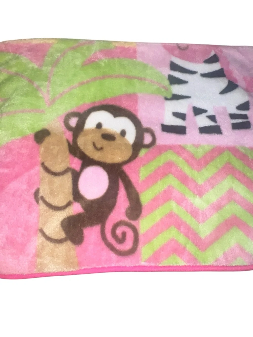 Garanimals Pink Jungle Safari Plush Baby Blanket